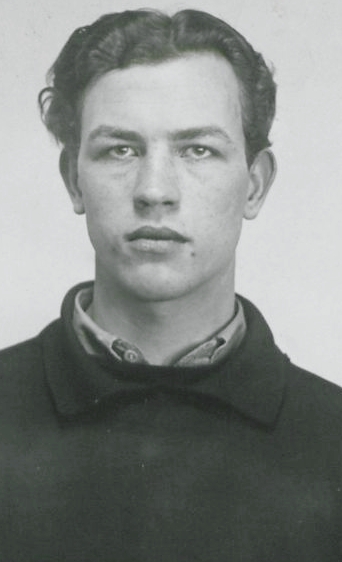 Sigurd Syversen. Portrettbilde fra fangekort, Riksarkivet